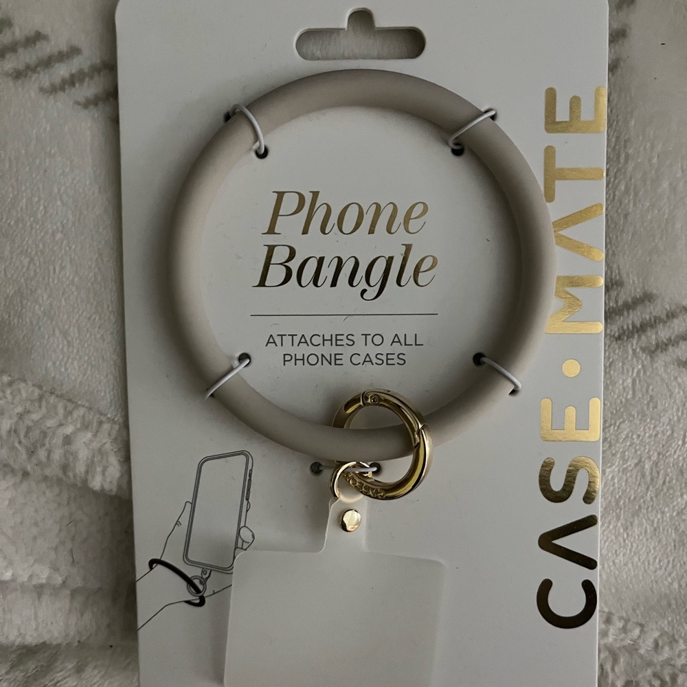 Case-Mate Beige Phone Bangle with Gold Ring